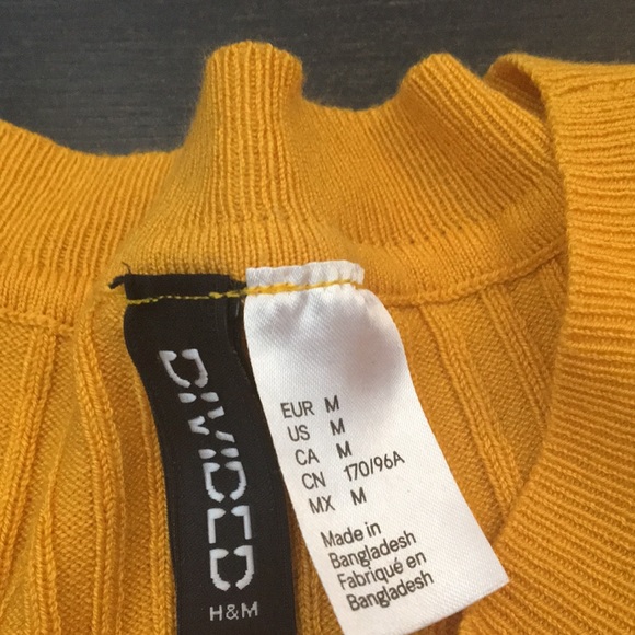 Long-sleeve mustard H&M shirt (M) - Picture 2 of 2